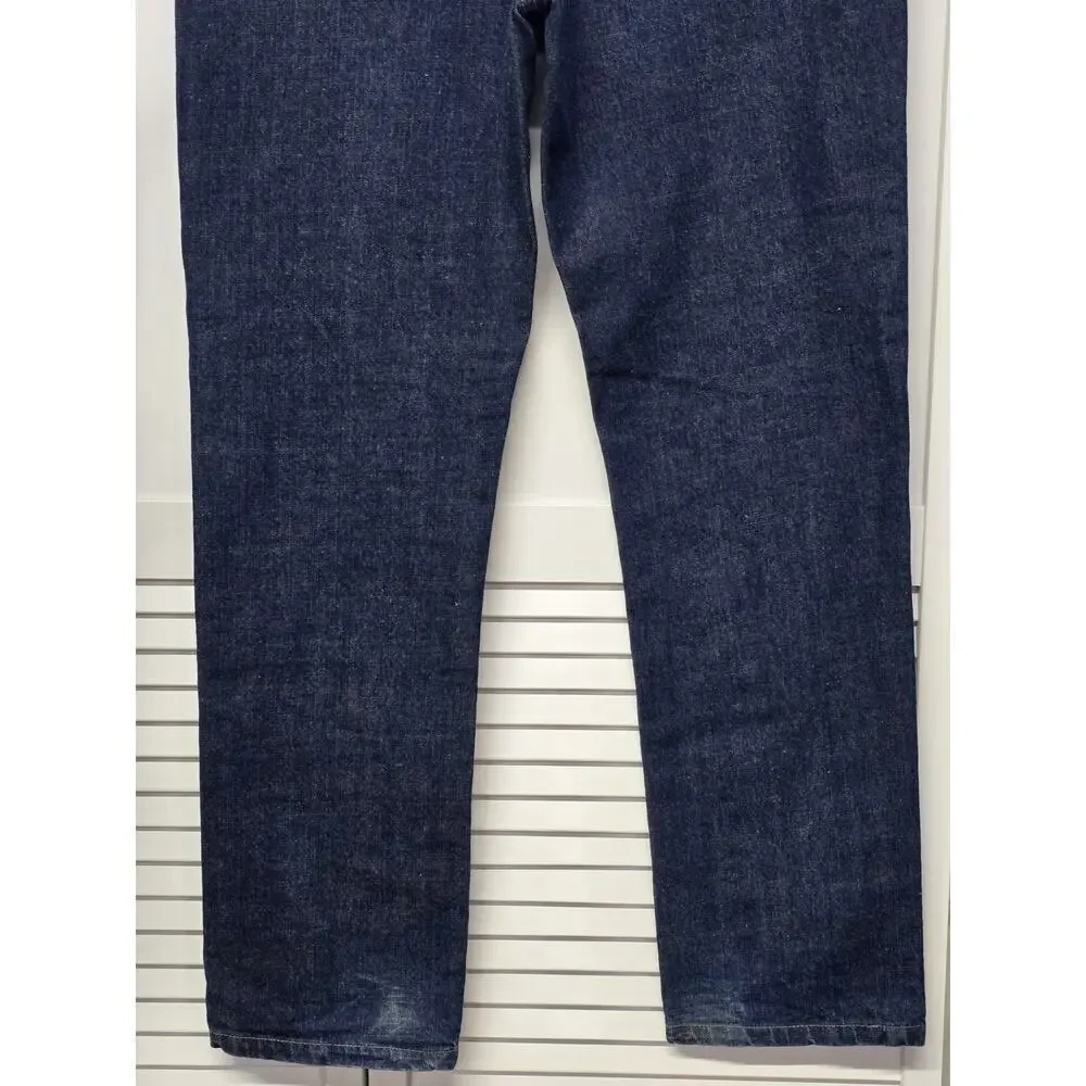 Jackson Straight Jeans Mens 36 X30 Blue Distressed 5 Pocket Retro Western Cowboy